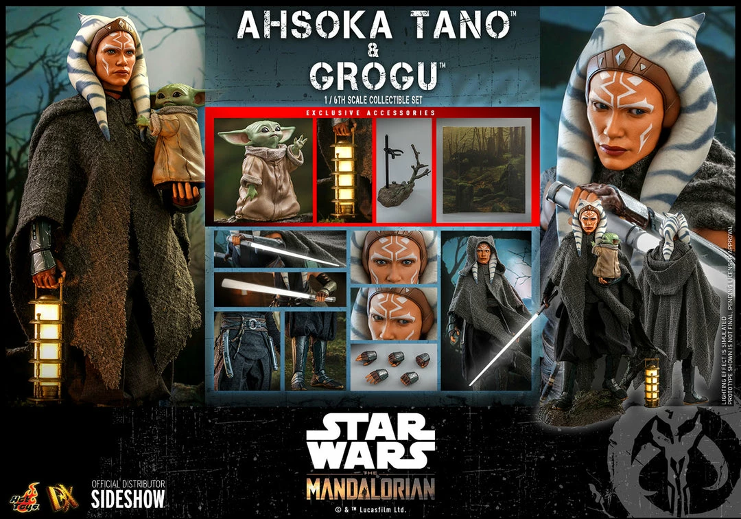Brand new π Hot Toys Sixth Scale Collectible Figures Ahsoka Tano And Grogu Sixth Scale Figure Set π 20 Hot Toys Sixth Scale Collectible Figures Ahsoka Tano And Grogu Sixth Scale Figure Set
