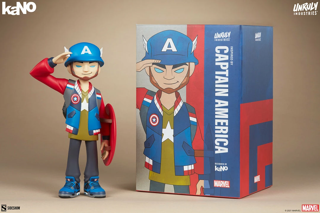 Buy 🎁 Captain America Designer Collectible Toy By Unruly Industries™ By KaNO 🧨 18 Captain America Designer Collectible Toy By Unruly Industries™ By KaNO