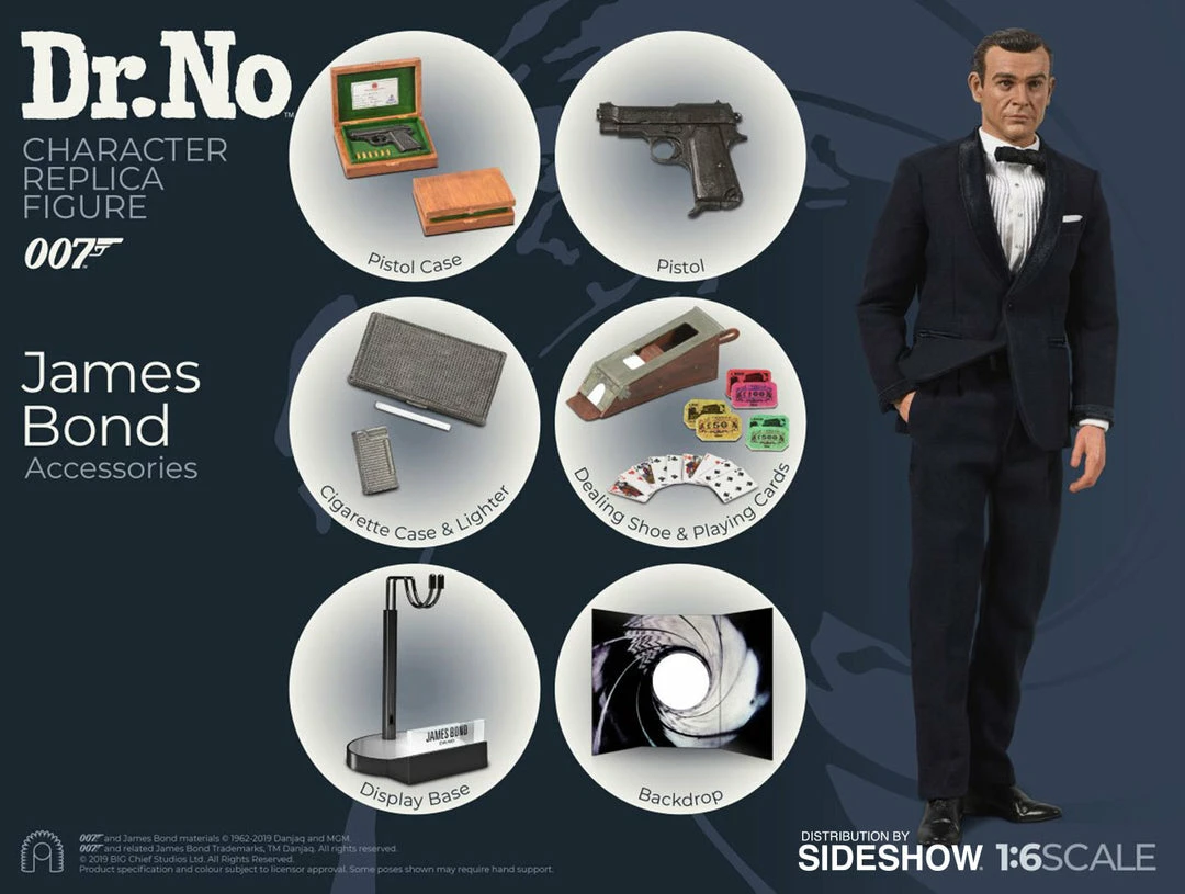 Budget 🎉 James Bond Sixth Scale Figure By BIG Chief Studios Dr. No Collection Sean Connery 1962 ✨ 10 James Bond Sixth Scale Figure By BIG Chief Studios Dr. No Collection Sean Connery 1962