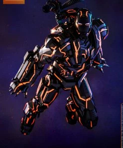 Avengers Earth's Heroes Neon Tech War Machine Sixth Scale Figure By Hot Toys Movie Masterpiece Series Diecast - Iron Man 2