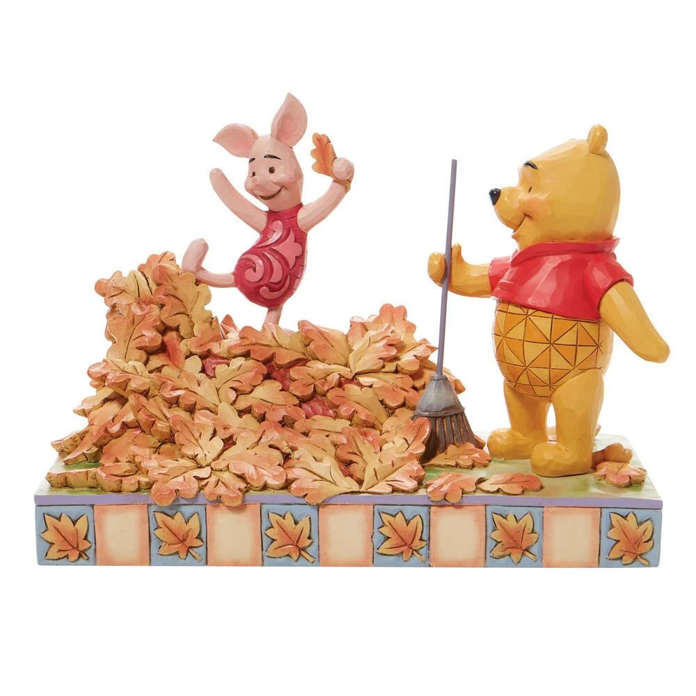 Discount ✨ Pooh And Piglet Fall Figurine By Enesco, LLC Disney Traditions - Jumping Into Fall ✨ 5 Pooh And Piglet Fall Figurine By Enesco, LLC Disney Traditions - Jumping Into Fall