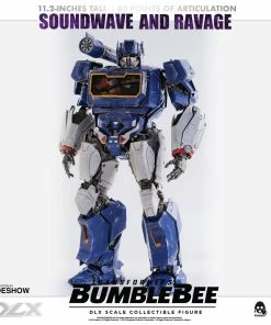 Soundwave & Ravage Collectible Figure By Threezero DLX Scale - Die-Cast Metal - Bumblebee Movie Transformers