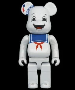 Ghostbusters Be@rbrick Stay Puft Marshmallow Man (White Chrome Version) 1000% Bearbrick By Medicom Toys 27.55"