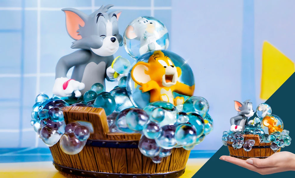 New 😍 Tom And Jerry - Bath Time Statue By Soap Studio Looney Tunes 👍 1 Tom And Jerry - Bath Time Statue By Soap Studio Looney Tunes
