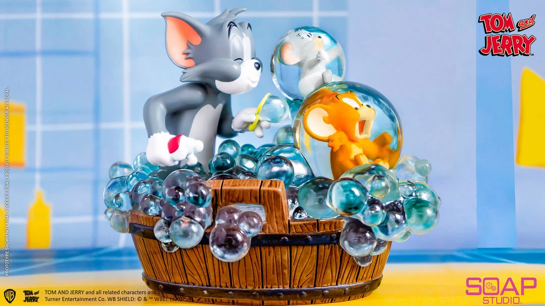 New 😍 Tom And Jerry - Bath Time Statue By Soap Studio Looney Tunes 👍 2 Tom And Jerry - Bath Time Statue By Soap Studio Looney Tunes