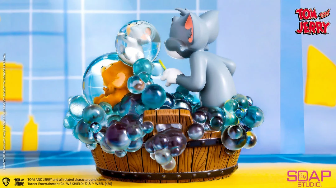 New 😍 Tom And Jerry - Bath Time Statue By Soap Studio Looney Tunes 👍 6 Tom And Jerry - Bath Time Statue By Soap Studio Looney Tunes