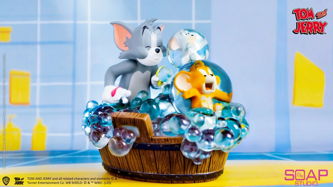 New 😍 Tom And Jerry - Bath Time Statue By Soap Studio Looney Tunes 👍 8 Tom And Jerry - Bath Time Statue By Soap Studio Looney Tunes
