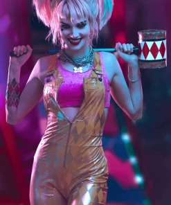 DC Comics Costumes Cosplay, Halloween Costumes Women's Harley Quinn Gold Overalls Costume