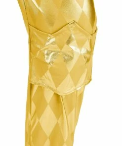 DC Comics Costumes Cosplay, Halloween Costumes Women's Harley Quinn Gold Overalls Costume